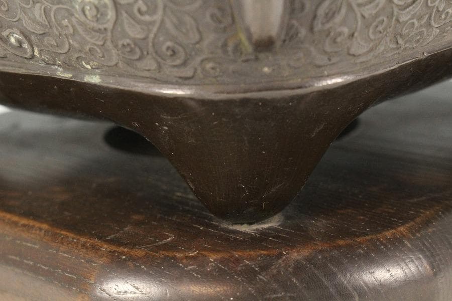 古銅 饕餮紋 双耳 四方 瓶掛(K-LC697)