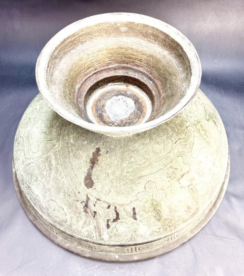 中国 青銅器 古代 鳳凰文特大鉢 約10kg 唐物 骨董 入手困難WWST092