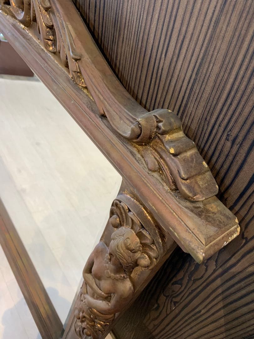 バロックスタイル 鏡 天使彫刻付き