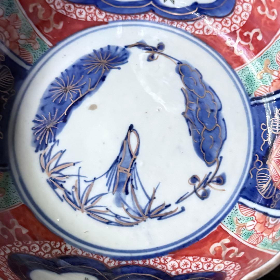 新春特別価格‼️牡丹❌桃　伊萬里桃手松竹梅大膾皿5客　在銘大化年製