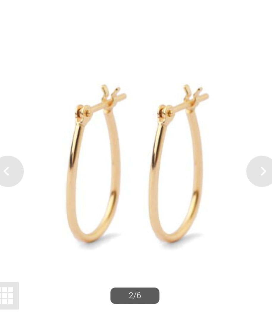 【アネモネ】オーバルフープピアスK10