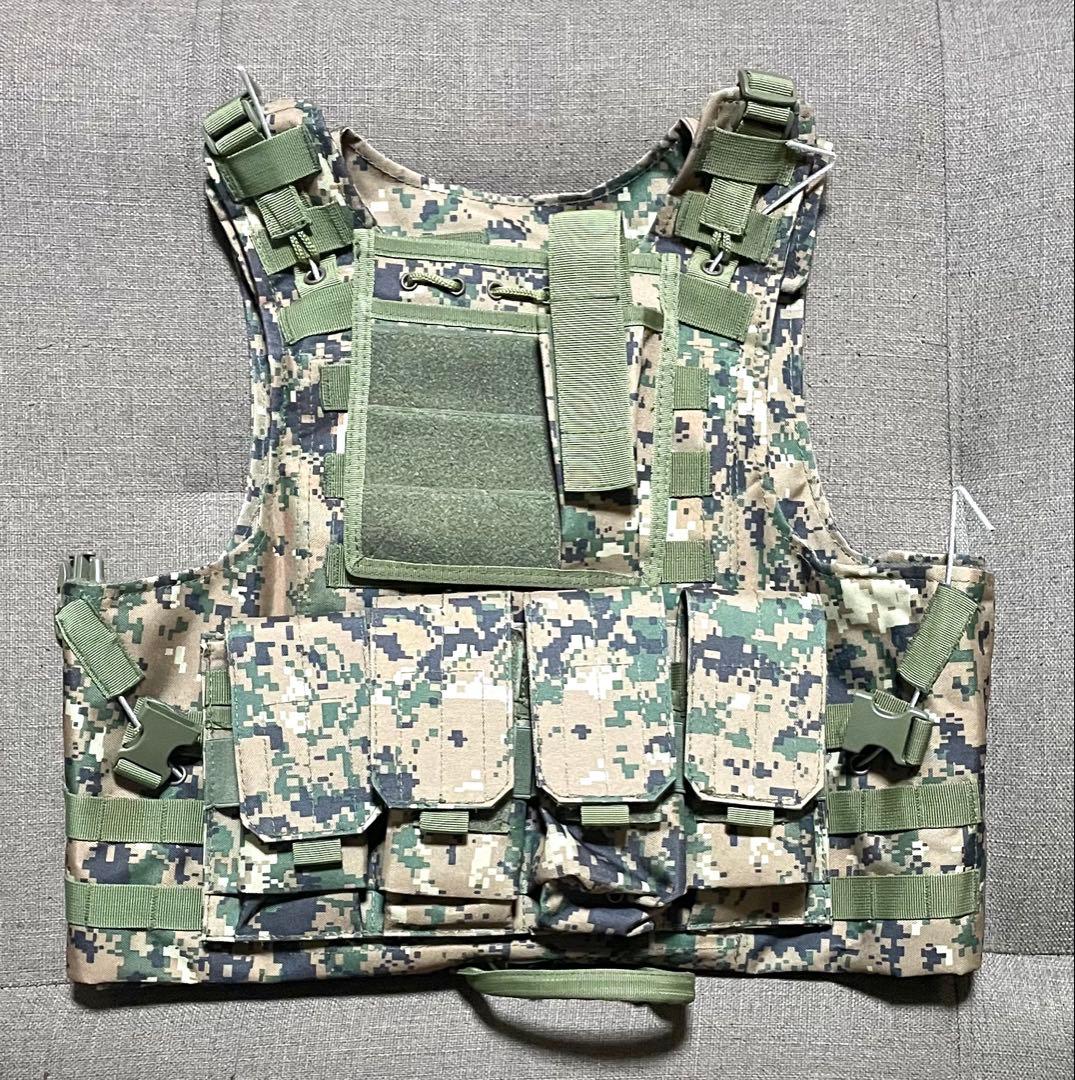 【送料無料】美品 迷彩プレキャリ プレートキャリア サバゲー