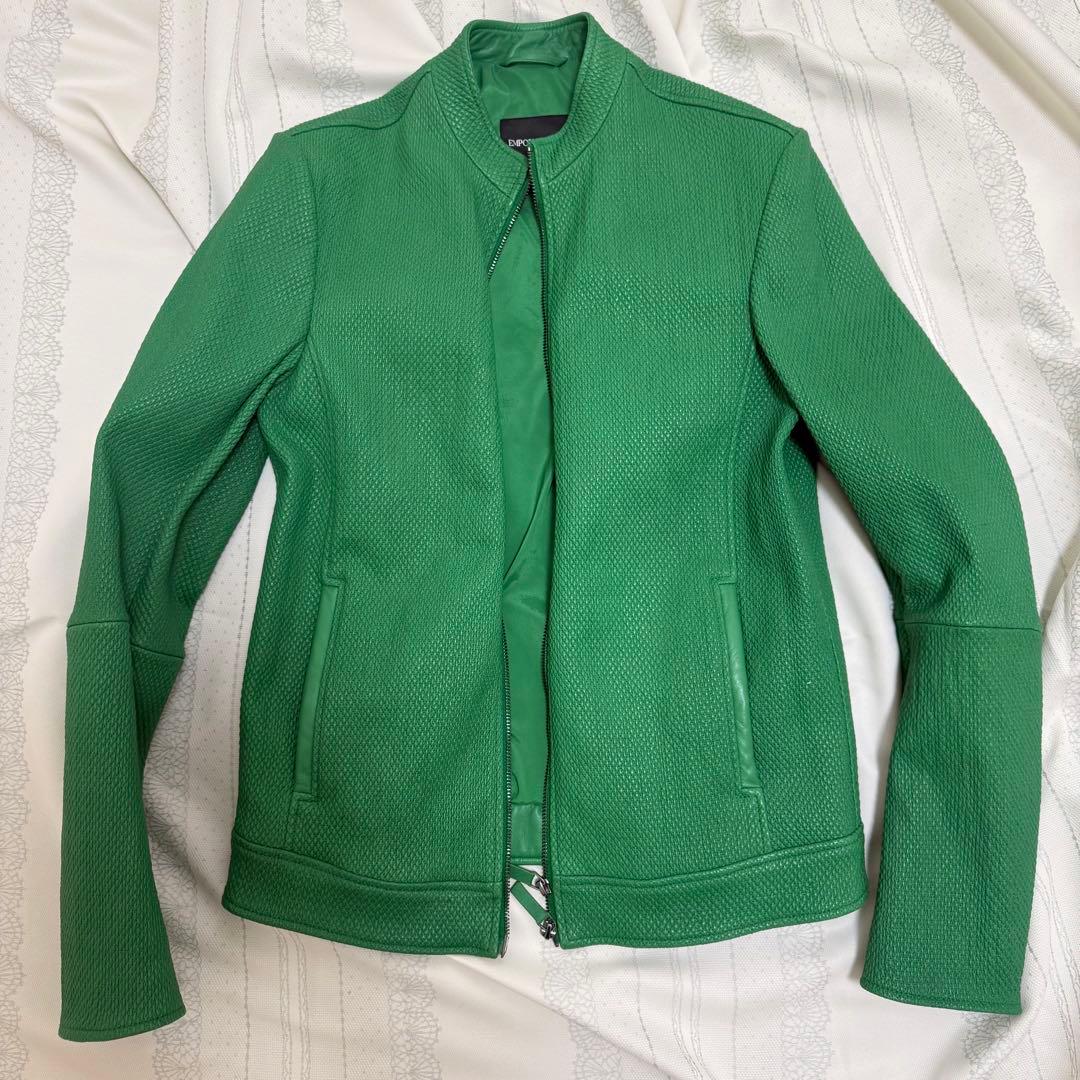 ト*ラ様 定価約30万円【未使用品】EMPORIOARMANI グリーン レザー