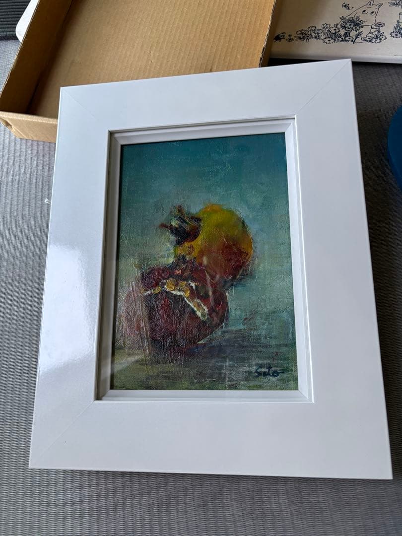 果物の油彩画 Sato作 白フレーム