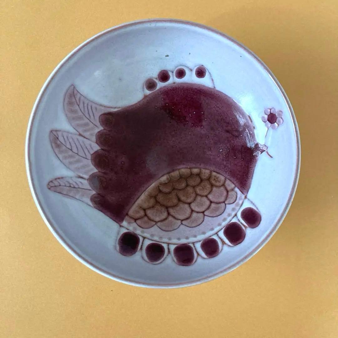 フランス　ヴィンテージ　ジャン/ロベール・クルティエ　ボウル　鳥と花