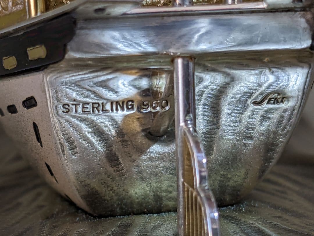 ♦関工芸 銀製宝船SILVER960 置物 飾り資産形成 銀価格517円 骨董品