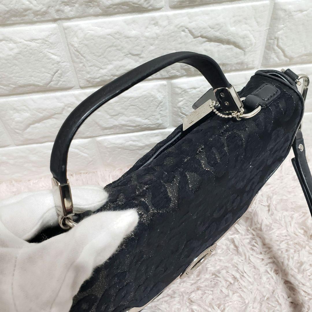 COACH コーチ レオパード 2way ショルダーハンドバッグ 極美品
