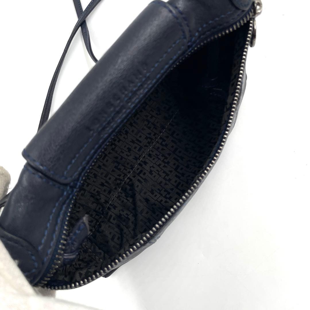 ロンシャン 536 ルプリアージュ ショルダーバッグ 斜め掛け レザー ネイビー