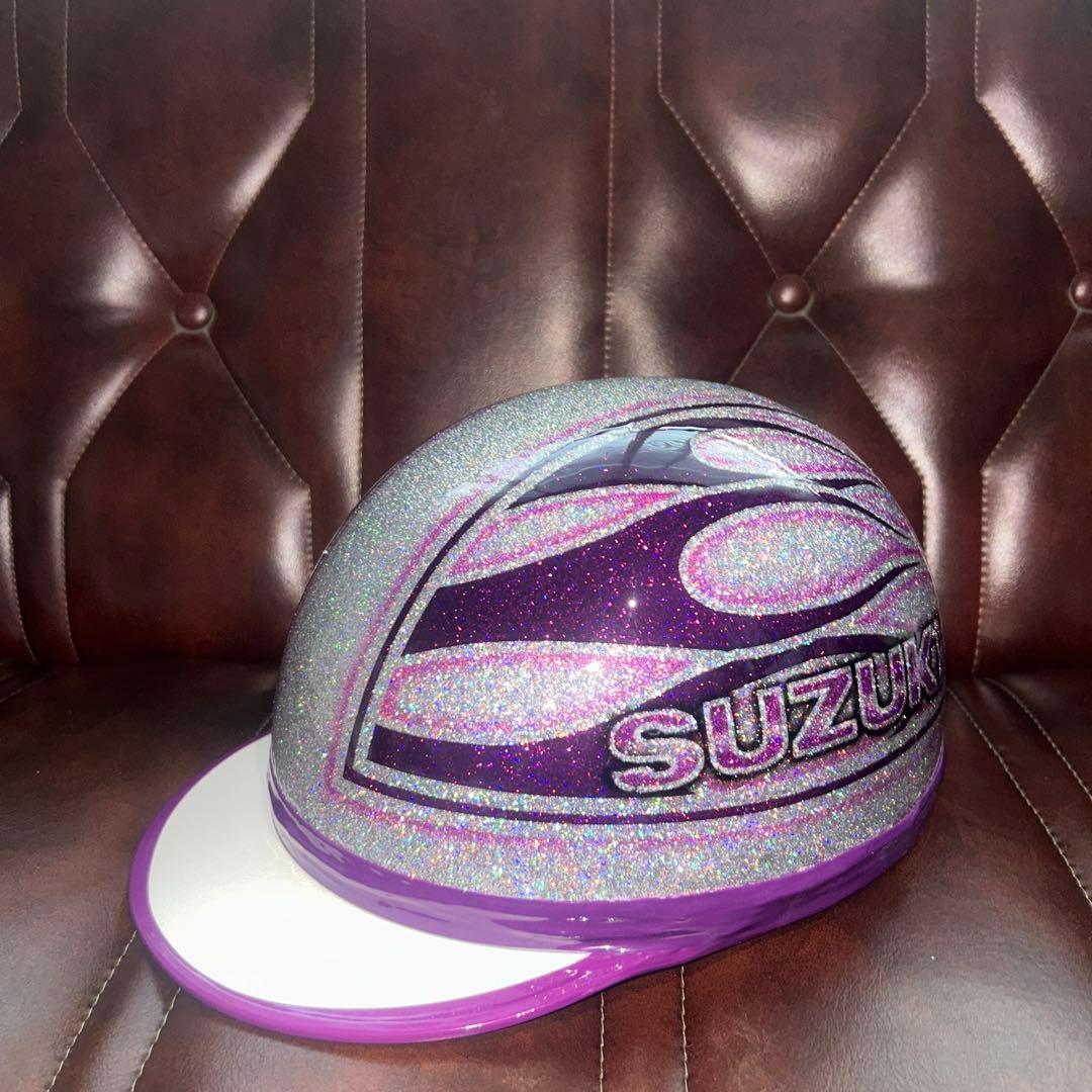 7色ラメ　スズキロゴ　ファイヤーパターン　ぼかし　カスタムコルク半　三つボタン