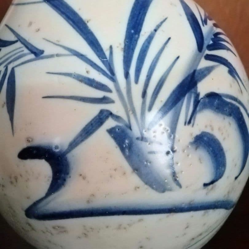 古伊万里　大徳利　染付け　江戸　明治　和骨董　雨垂れが景色です