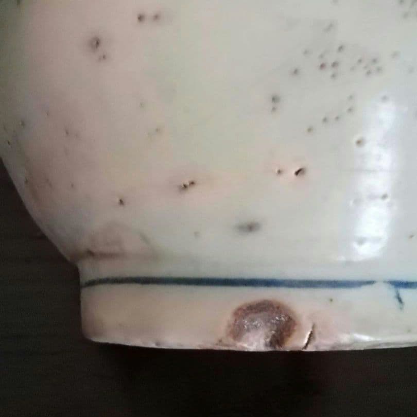 古伊万里　大徳利　染付け　江戸　明治　和骨董　雨垂れが景色です