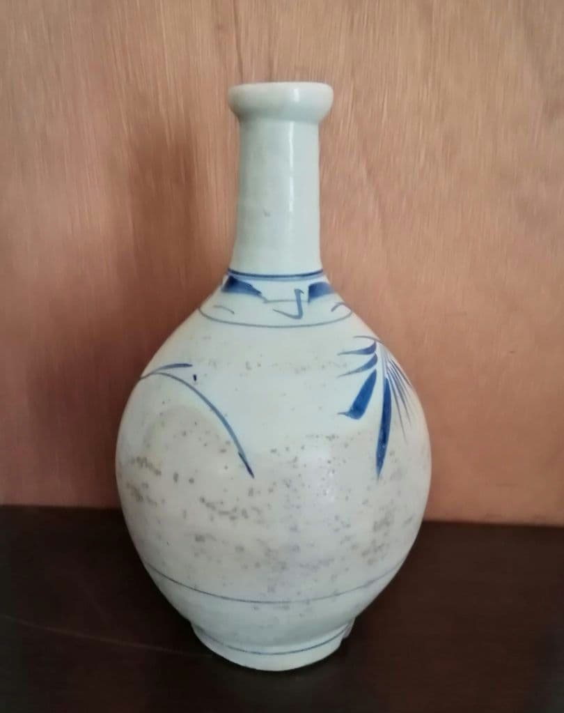 古伊万里　大徳利　染付け　江戸　明治　和骨董　雨垂れが景色です