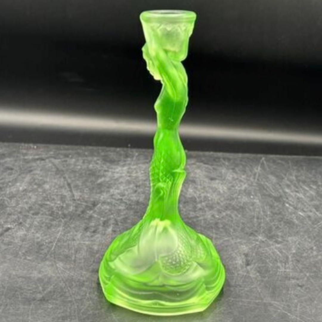 WALTHER GLAS マーメイド　ウランガラス　キャンドルホルダー　グリーン