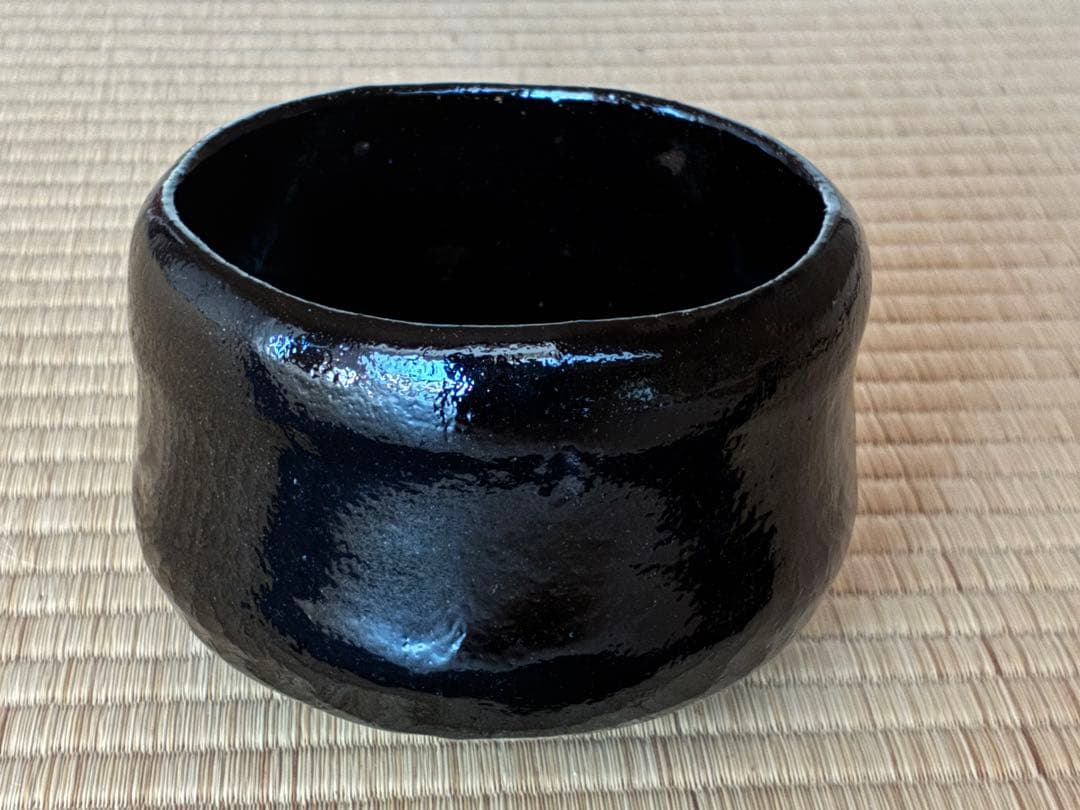 茶道具　『黒楽茶碗』　角印「楽入」