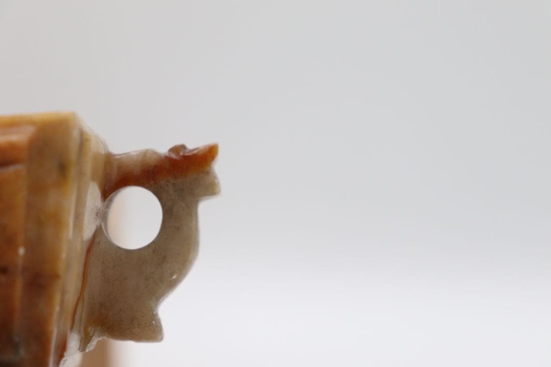 中国　玉製　耳杯　木箱付　送料込み250324