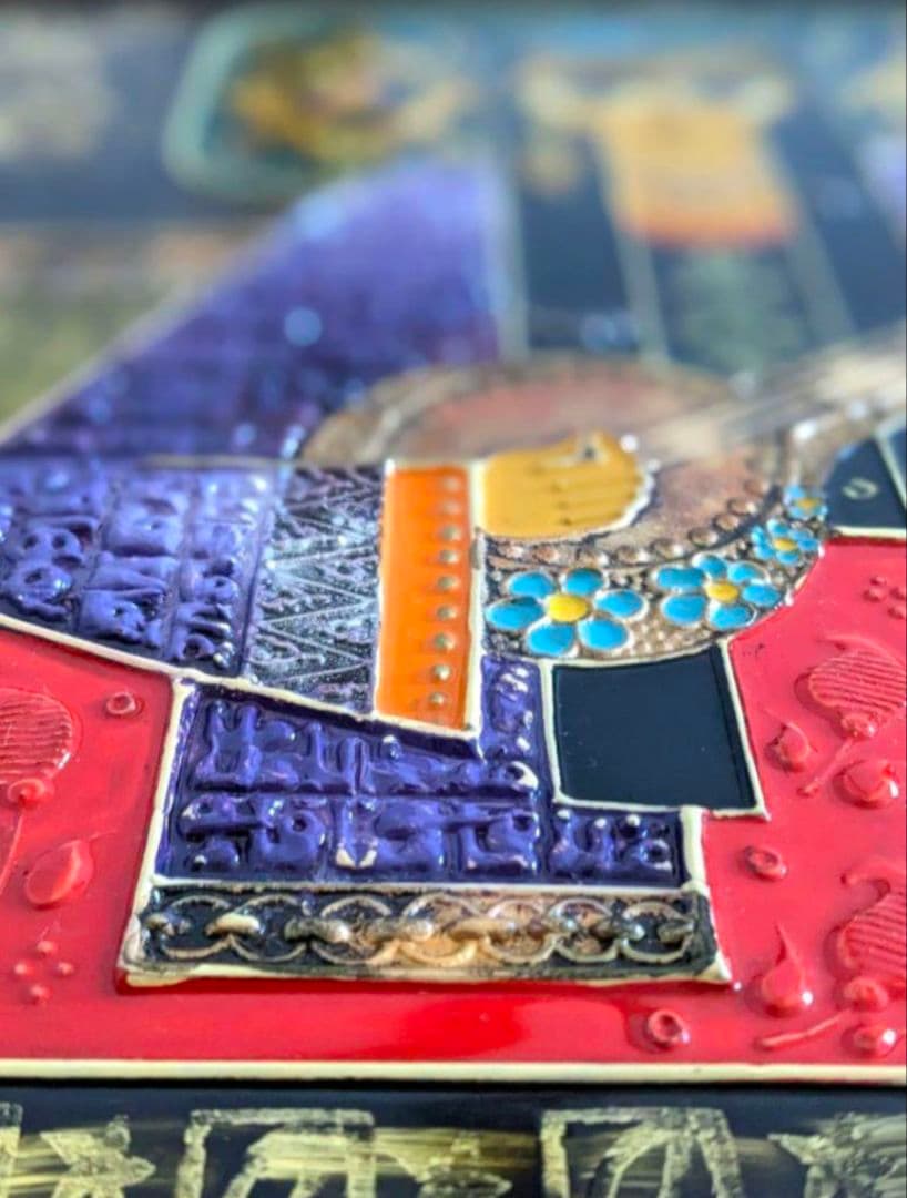 イラン製 ペルシヤ レリーフ 壁掛け 木製フレーム