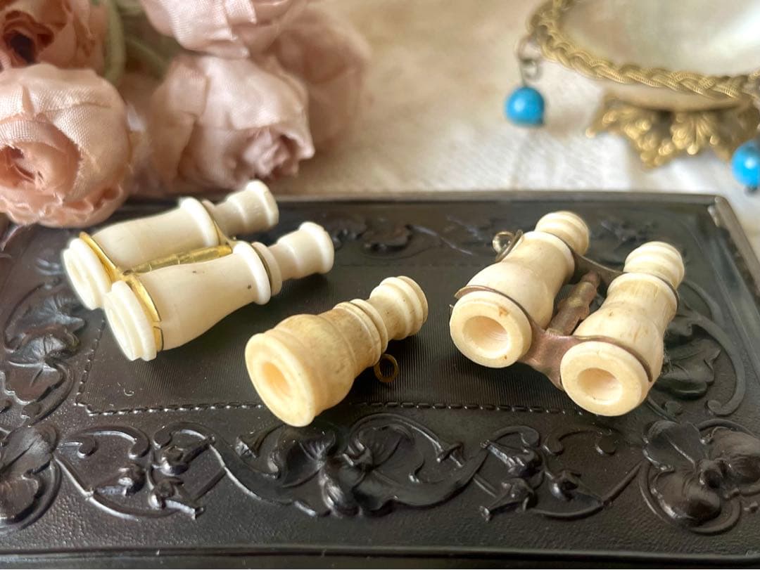 ドール用単眼鏡オペラグラスチャーム ミニチュア ミニョネットフランスアンティーク