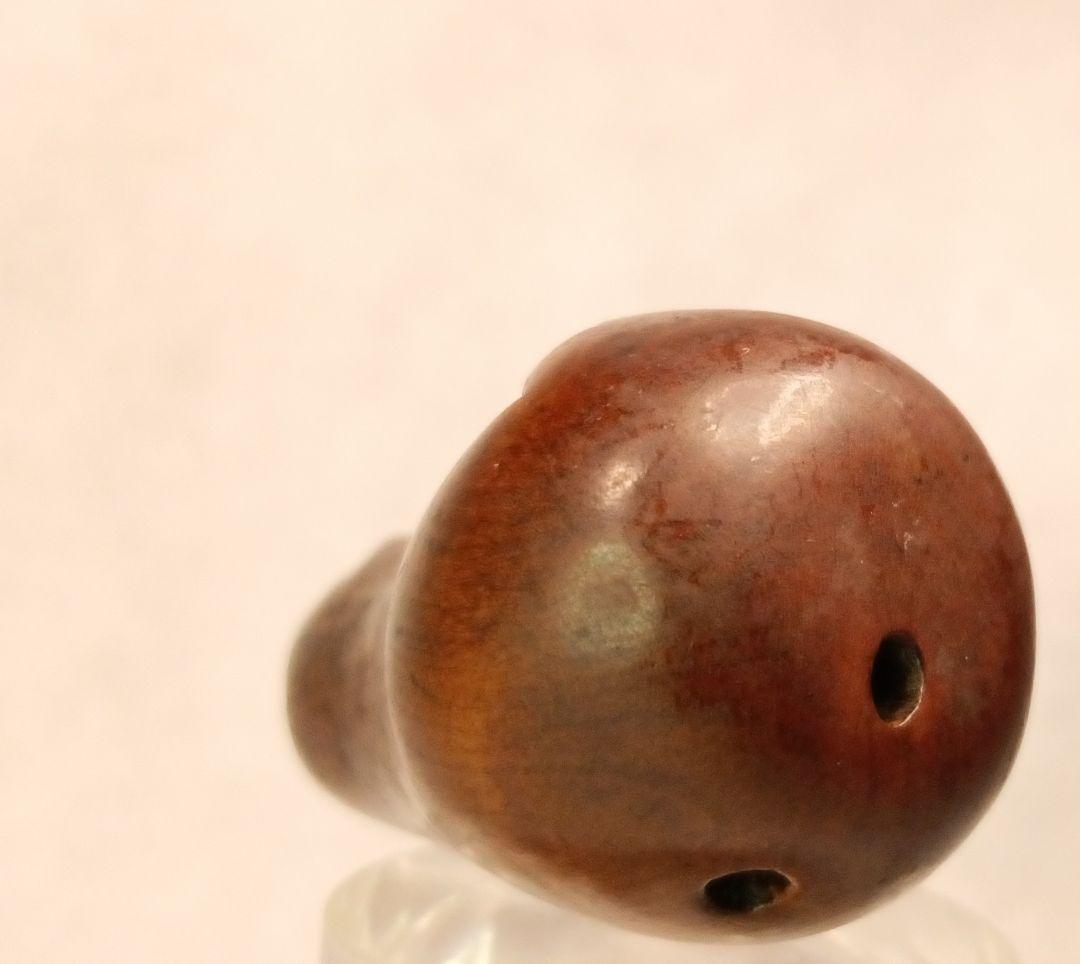 柘植彫 根付 「達磨 図」 江戸時代