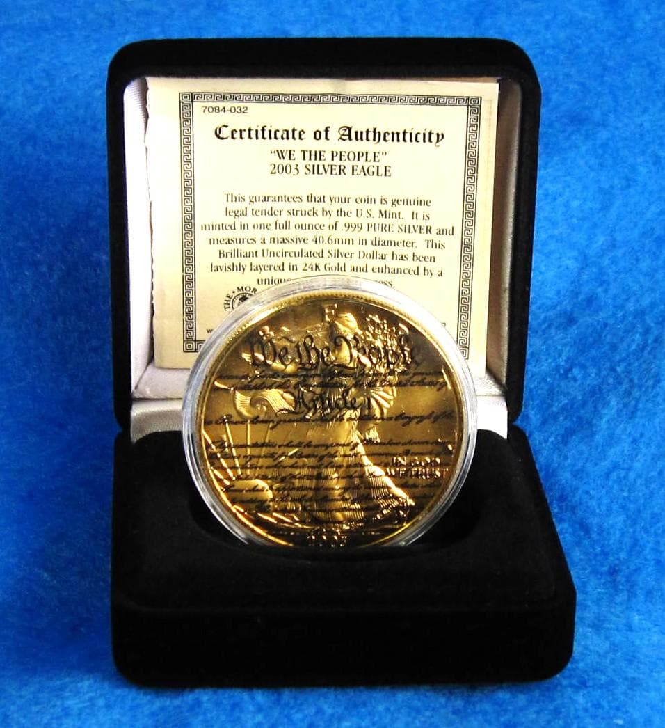 ０３年　カラー　アメリカンシルバーイーグル　１オンス銀貨　アメリカ合衆国憲法記念