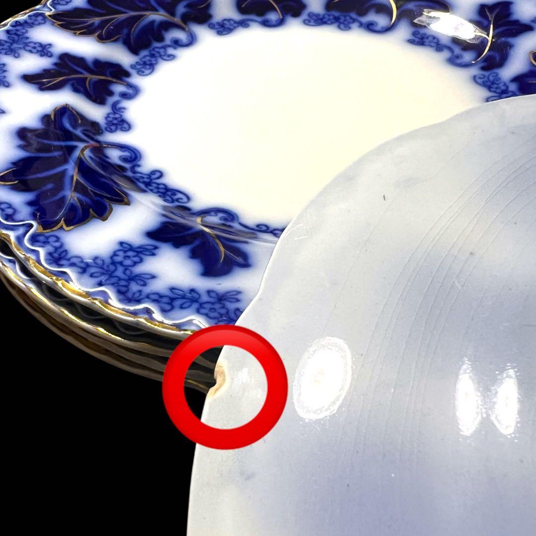 英国アンティーク19世紀 ジョンソンB ノルマンディーフローブルー皿