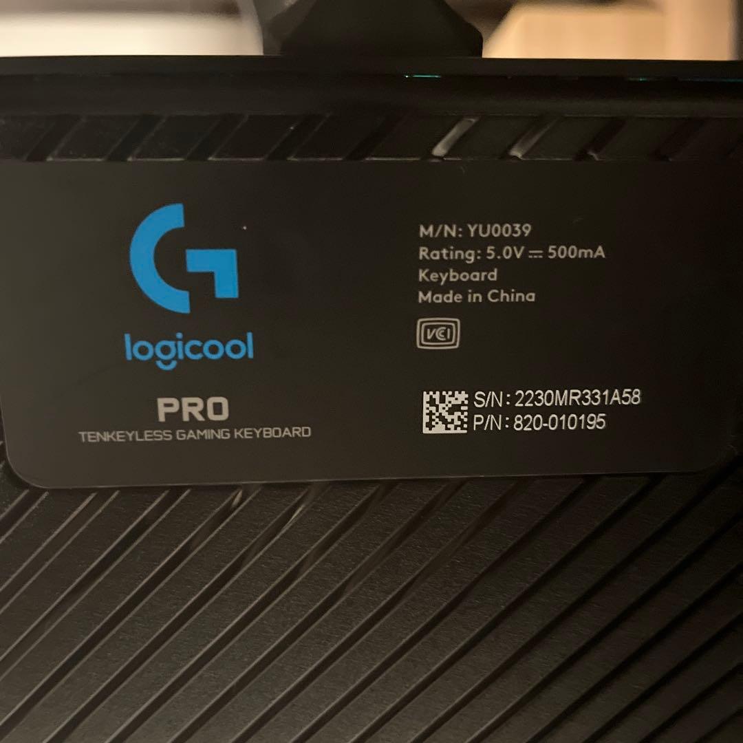 Logitech G Pro RGB有線キーボード本体