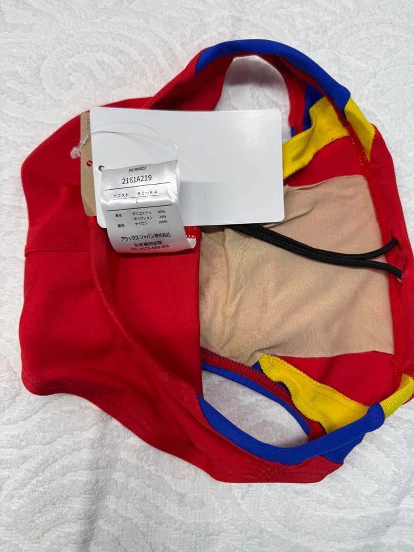 ASICS 競泳水着 競パン Lサイズ 赤/青/黄 216A219