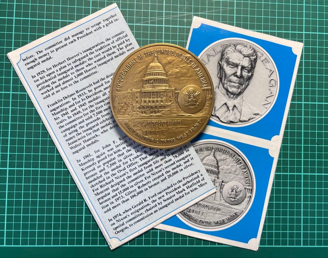 Ronald Reagan ロナルド レーガン1981年大統領就任ブロンズメダル