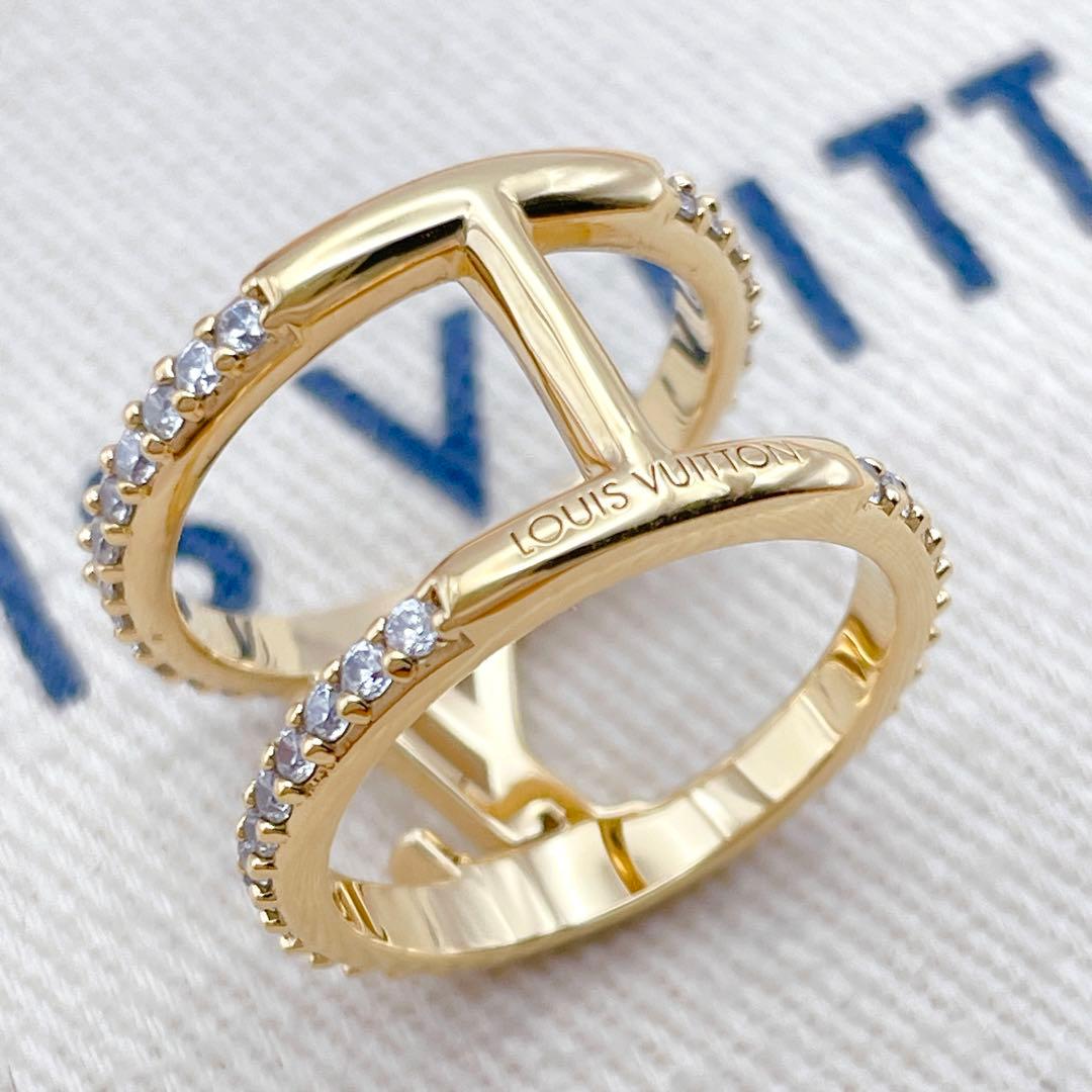 LOUIS VUITTON リング　アイコニック　ストラス　ストーン　ゴールド