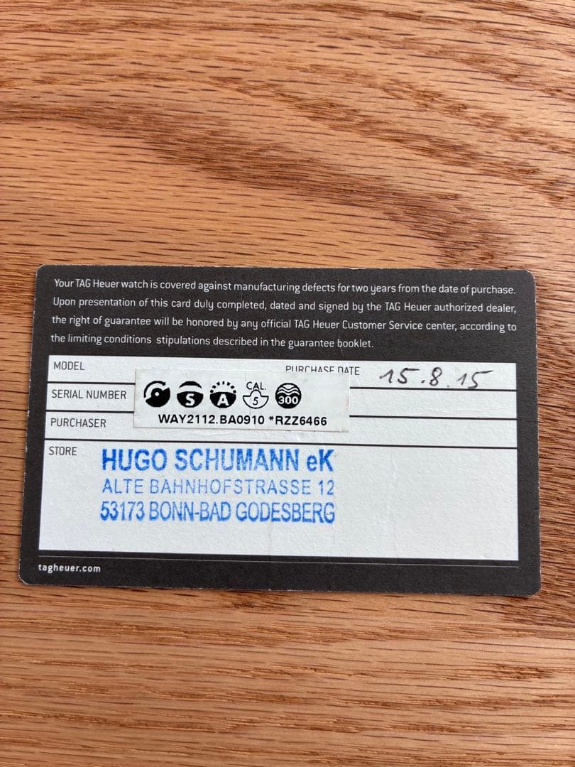 タグホイヤー　アクアレーサー　キャリバー5 自動巻き