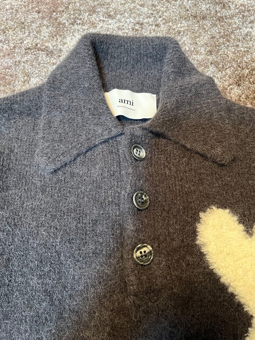 AMI Paris Ami de Coeur ウールポロシャツ