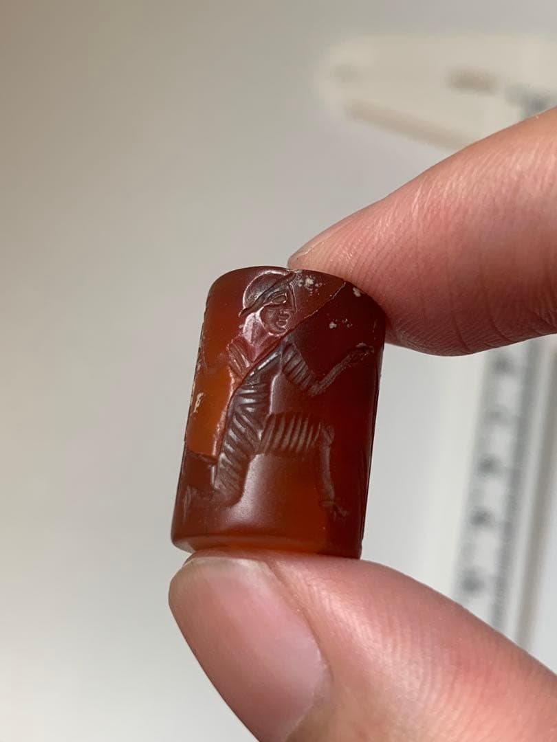 古代メソポタミア　円筒印章　紀元前　出土　ガンダーラ　エジプト　根付　とんぼ玉