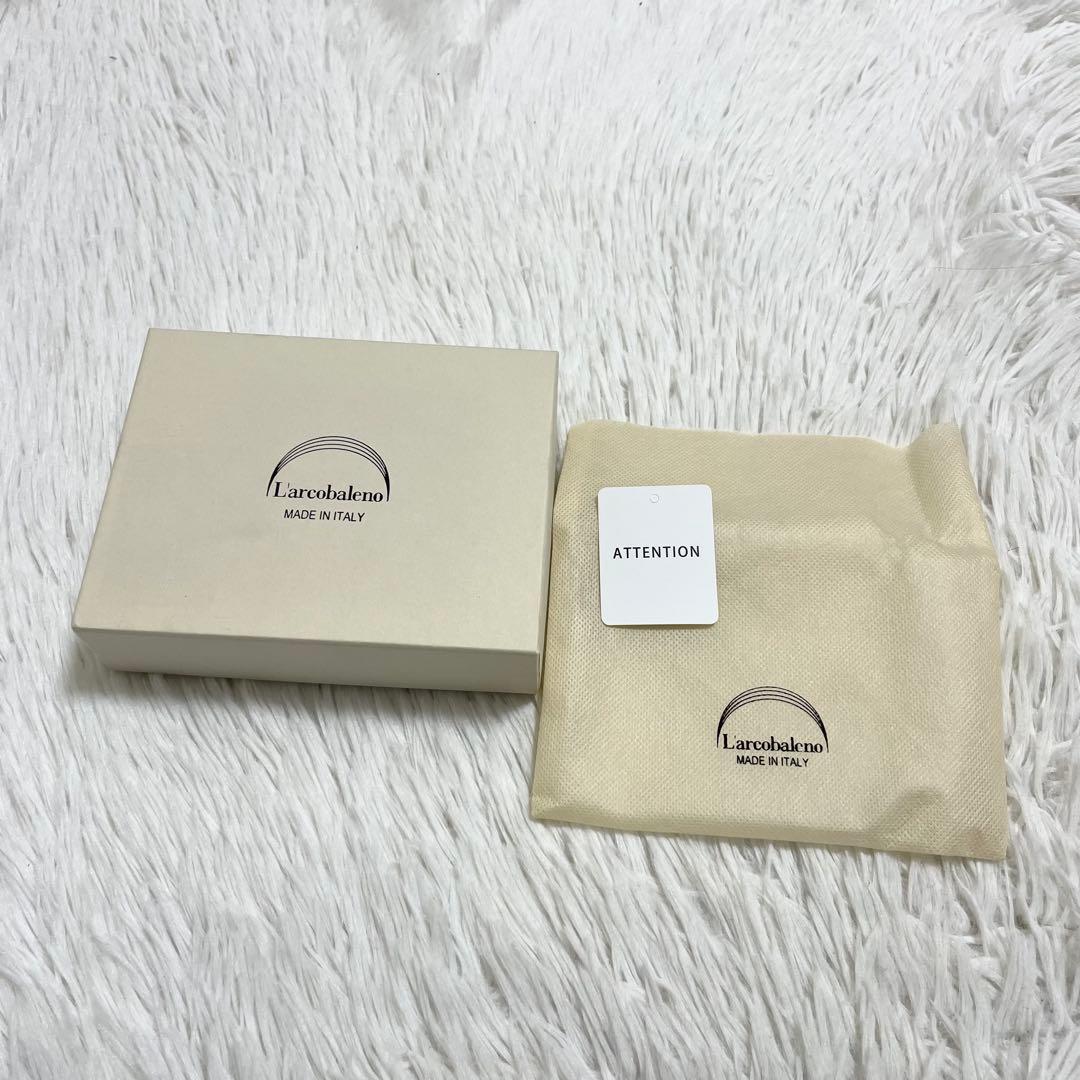 未使用/ラルコバレーノ　二つ折り財布　ミニウォレット　ピンクベージュ　グレー