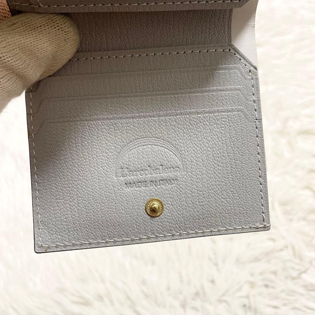 未使用/ラルコバレーノ　二つ折り財布　ミニウォレット　ピンクベージュ　グレー