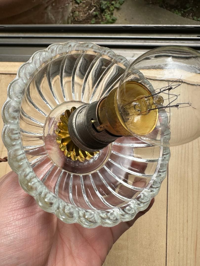 1920年代 フランス アンティーク とても大きな可愛いお花のアトリエランプ＊