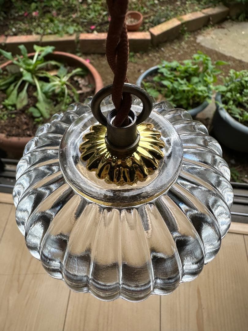 1920年代 フランス アンティーク とても大きな可愛いお花のアトリエランプ＊