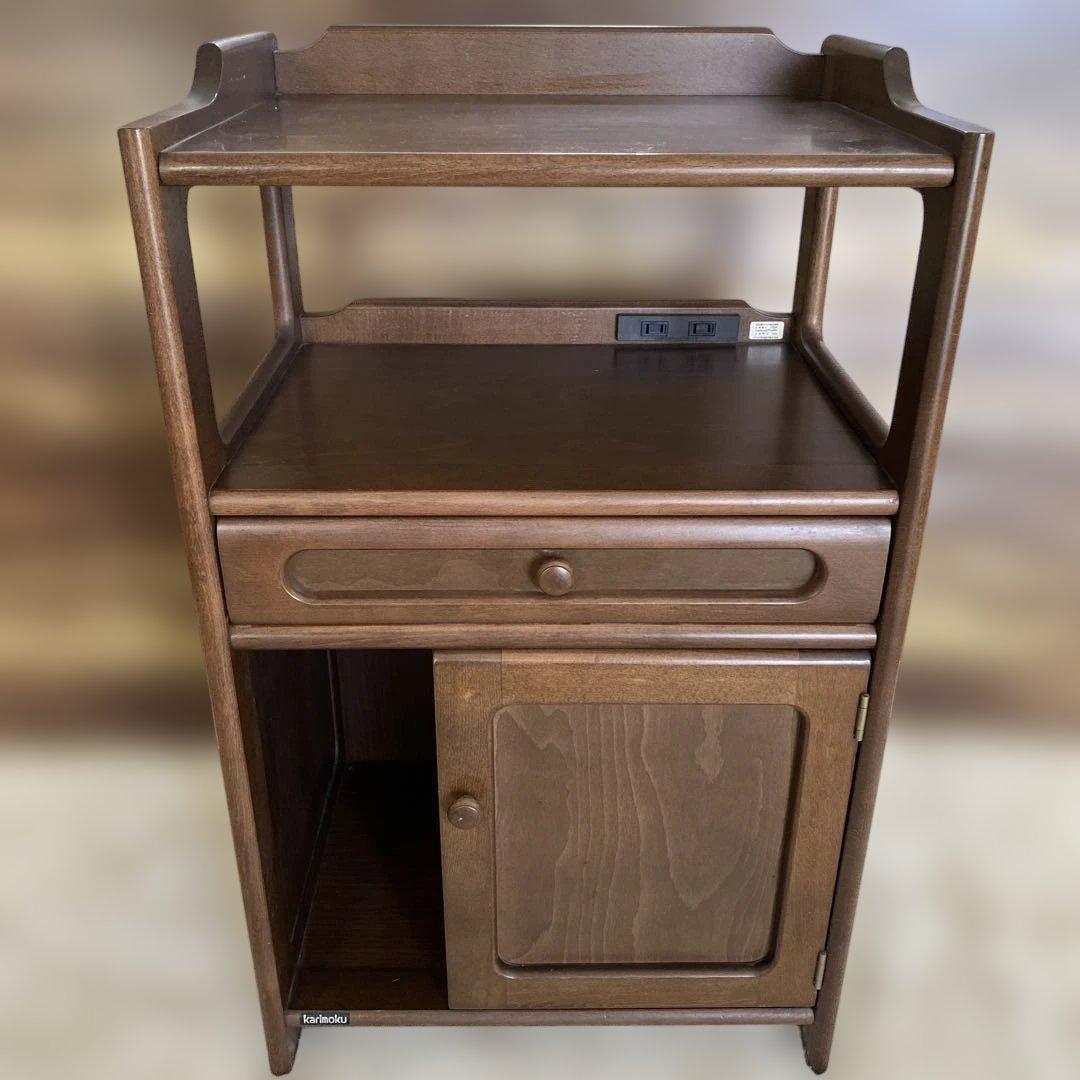 karimoku カリモク　電話台　コンセント付き　オールド