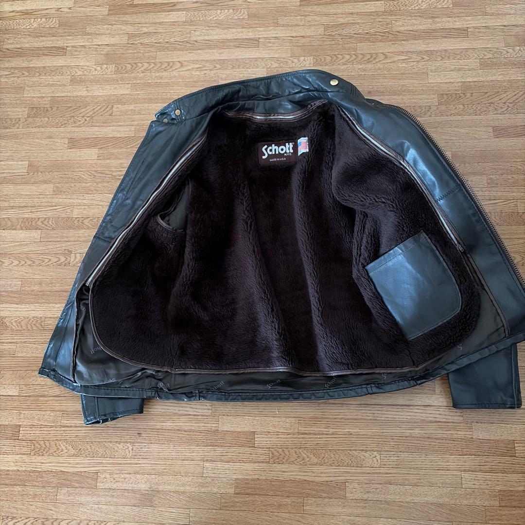 Schott ライナー付き　ライダースジャケット レザー　38 USA製