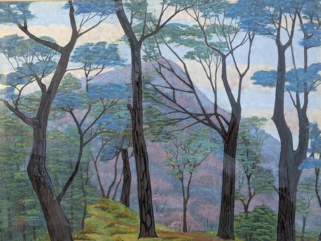 【真作】絵画　杉浦光道　日本画6号　女峯への径　澄み渡る自然の息吹　U103