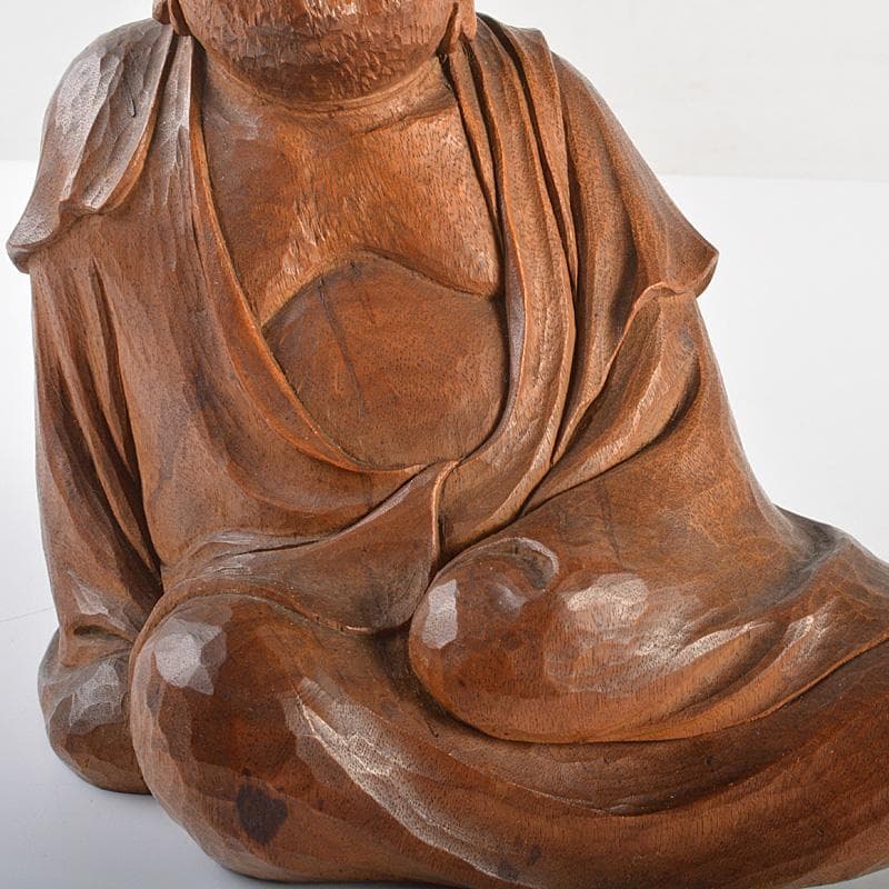 仏教美術　木彫　達磨像　仏像　置物　在銘　V　R7332