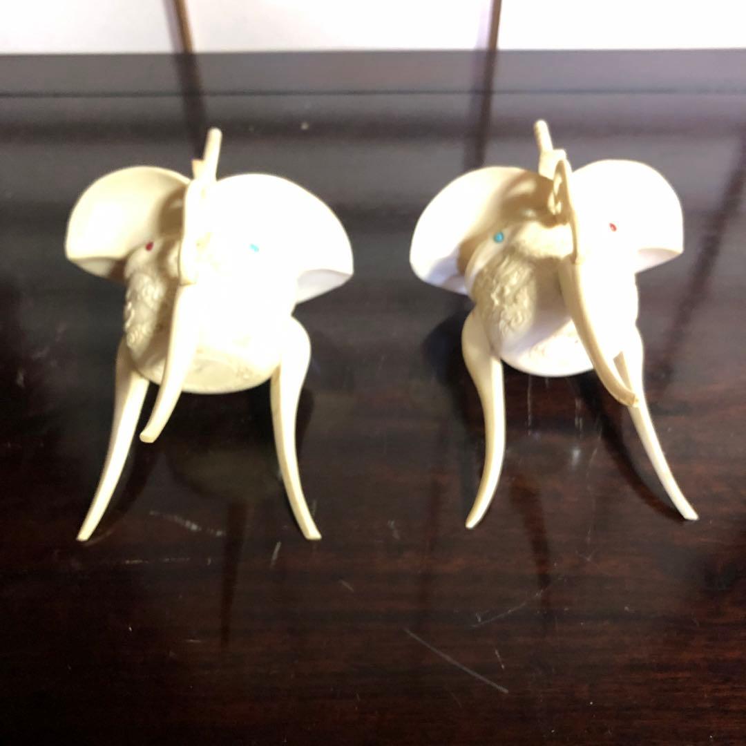 蔵の中にあった牙彫爵形置物一対桐箱付き