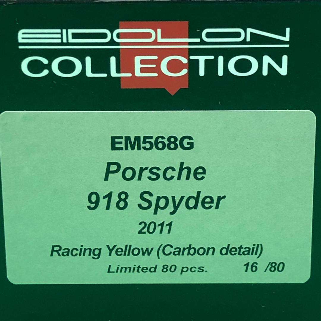 EIDOLON　1/43　ポルシェ 918 スパイダー【新品】レーシングイエロー