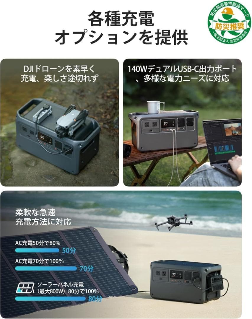 DJI Power 1000 ポータブル電源 リン酸鉄リチウムイオン