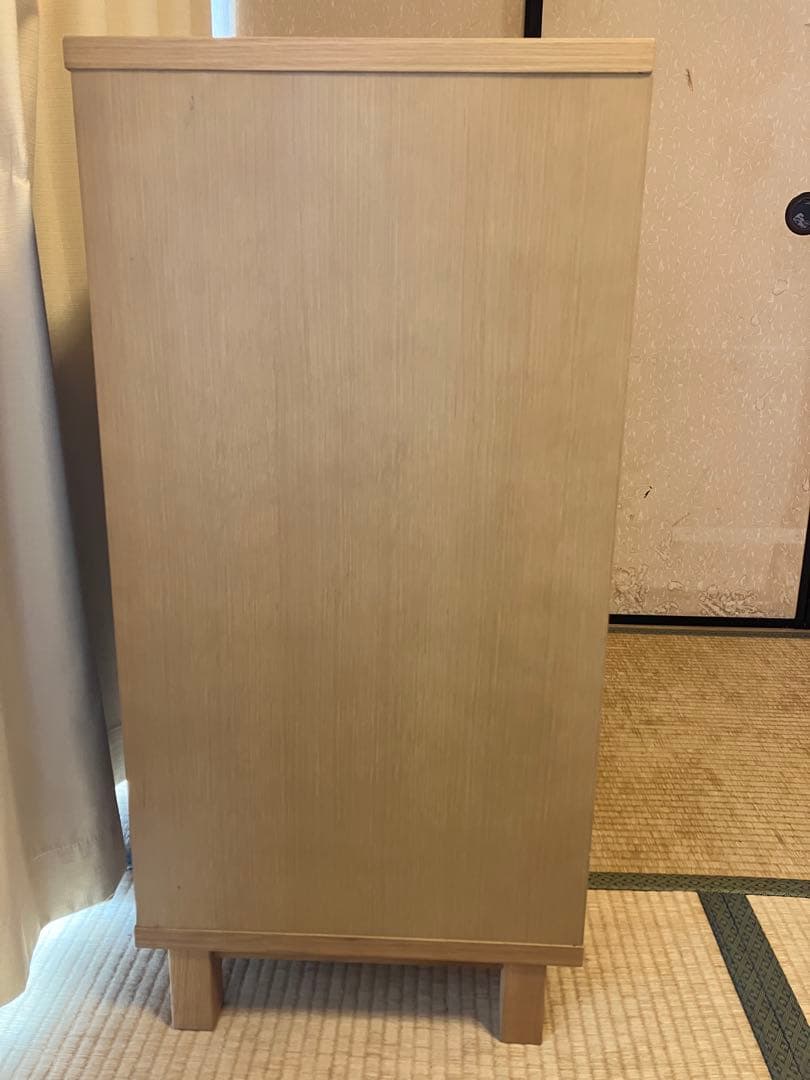 無印良品　オーク材キャビネット・ガラス扉（引戸）　廃盤