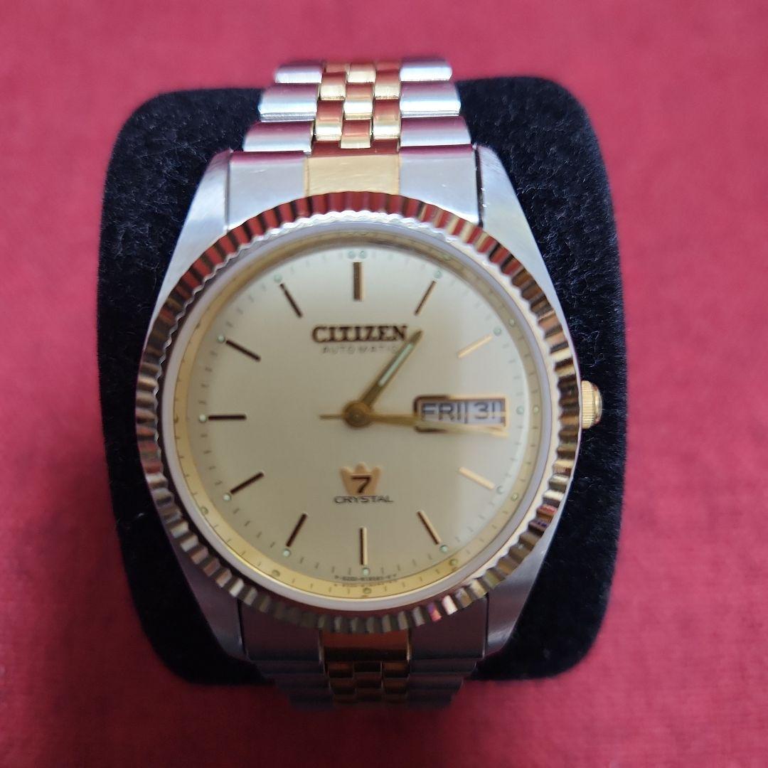 ビンテージCITIZENクリスタルセブン フルーテッドベゼル デイデイト コンビ