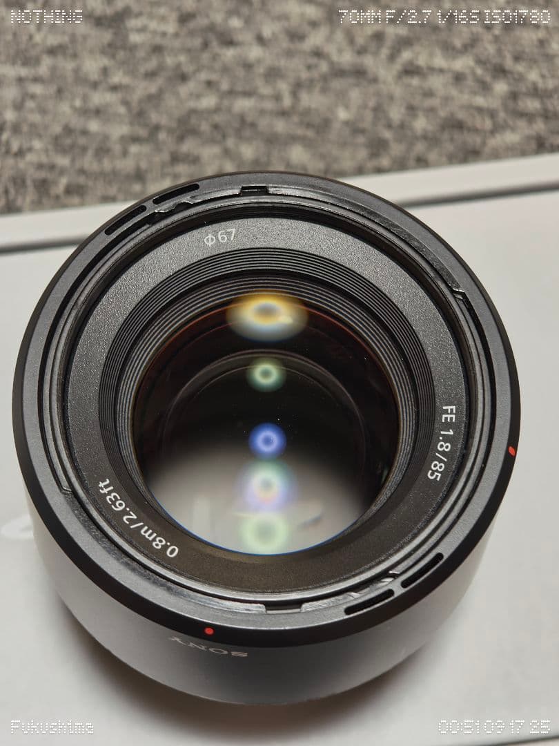 レンズ(単焦点) sony FE85mm f1.8