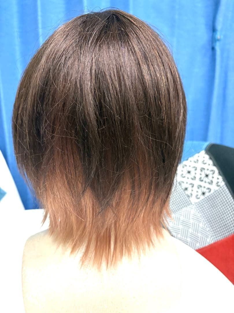 最終値下げ人毛100％インナーカラーデザインウィッグ