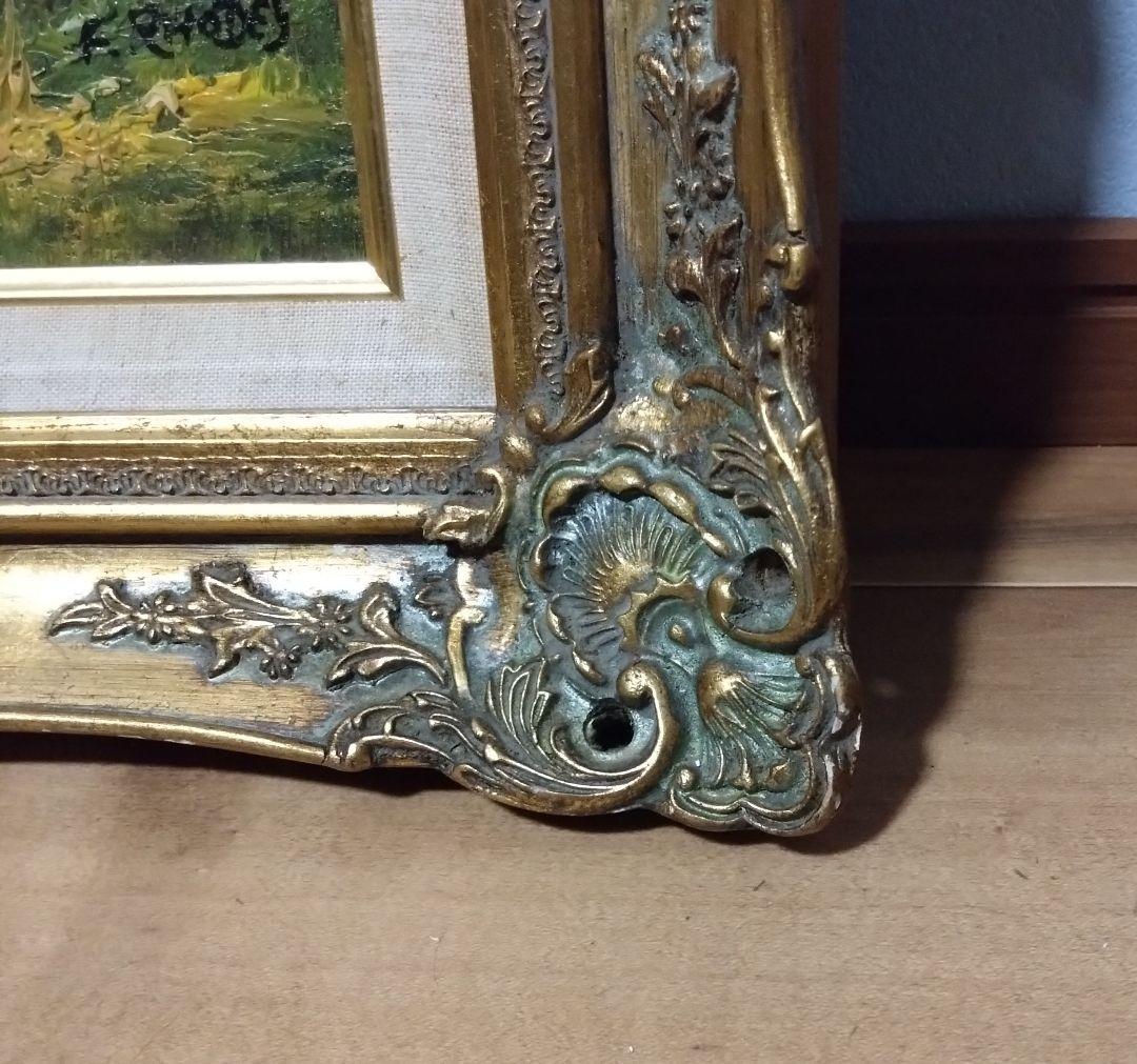 《値下げOK》F.RHODES作 油彩画/風景画 直筆サイン入　額装