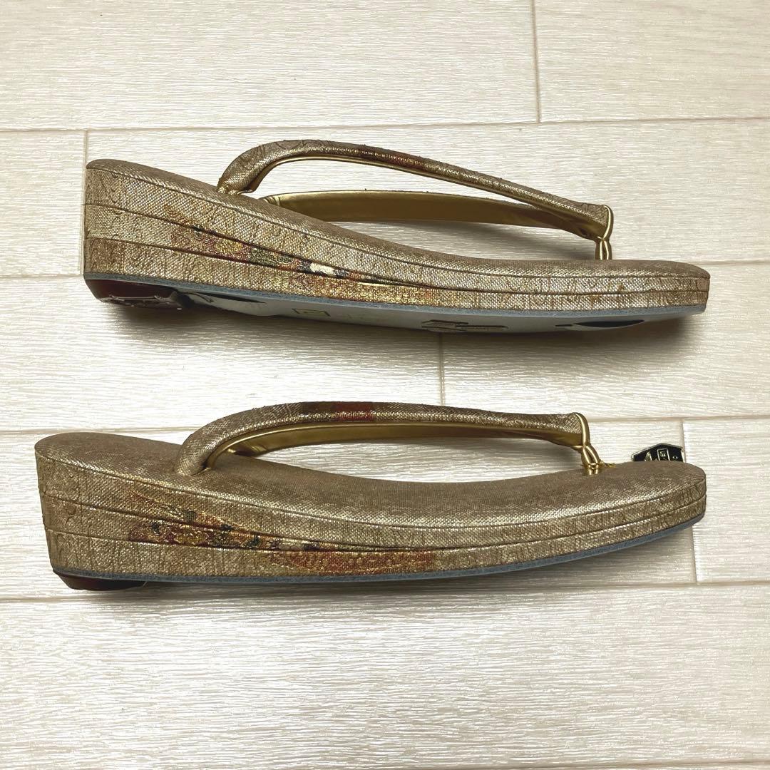 《未使用》キンワシ　草履バッグセット　ゴールド　23.5