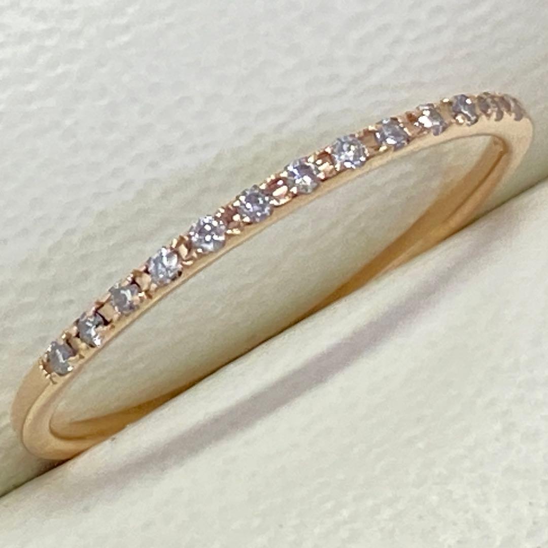 K10ピンクゴールド ハーフエタニティダイヤモンドリング　サイズ7号