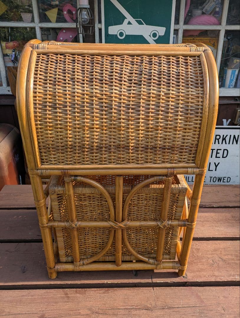 希少　飴色ラタン収納 ランドリーラック バスケット タンス　収納バスケット　カゴ